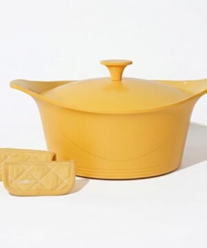 L’Incroyable Cocotte 24 cm céramique mangue avec Poignée et Manique, Cookut