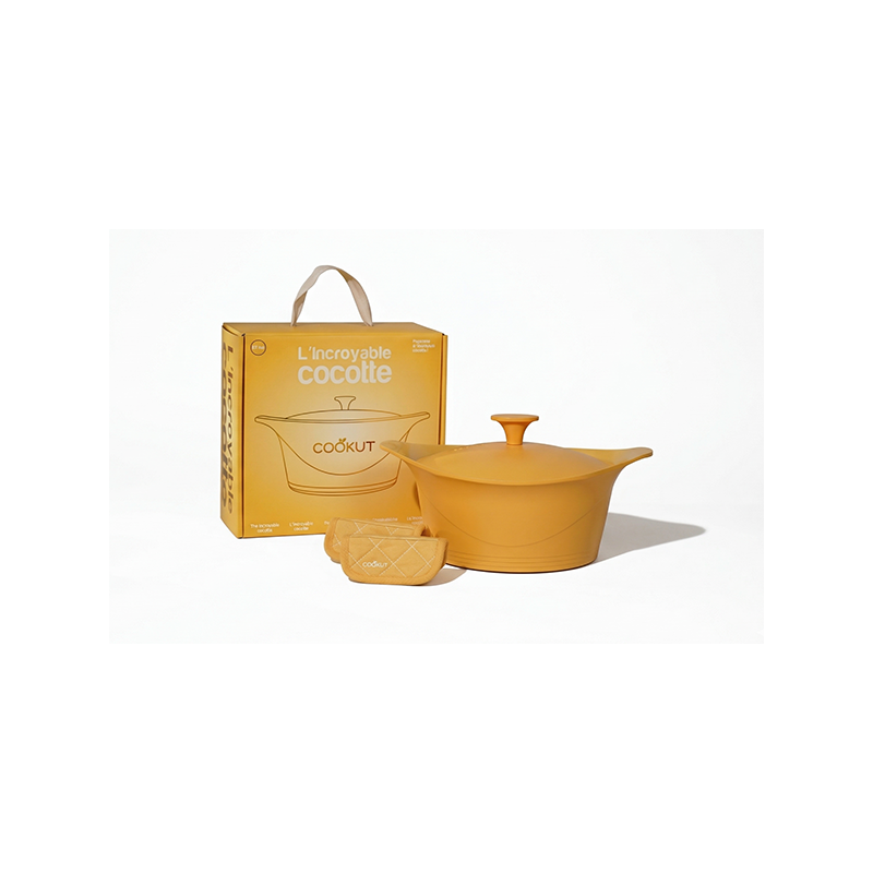 L’Incroyable Cocotte 24 cm céramique mangue avec Poignée et Manique, Cookut – Image 3