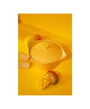 L’Incroyable Cocotte 28 cm céramique mangue avec Poignée et Manique, Cookut