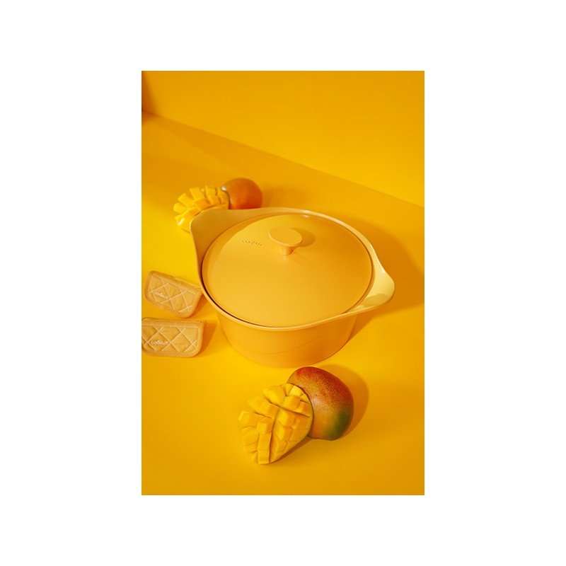 L’Incroyable Cocotte 24 cm céramique mangue avec Poignée et Manique, Cookut – Image 5