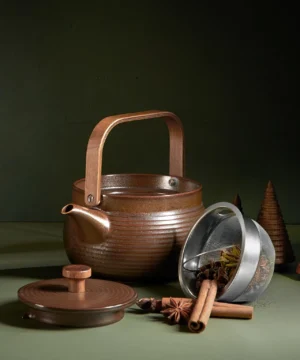 Alternative view of Théière en Porcelaine avec Anse en Bois, Asa