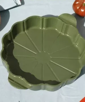 Plat à Tarte 29 cm avec Coupe-Tarte et Livre de Recettes Fougère, Cookut
