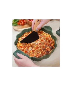 Alternative view of Plat à Tarte 29 cm avec Coupe-Tarte et Livre de Recettes Fougère, Cookut