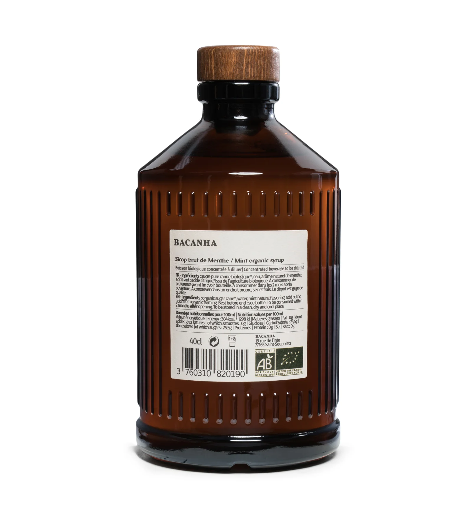 Sirop de Menthe Brut Bio 400 ml