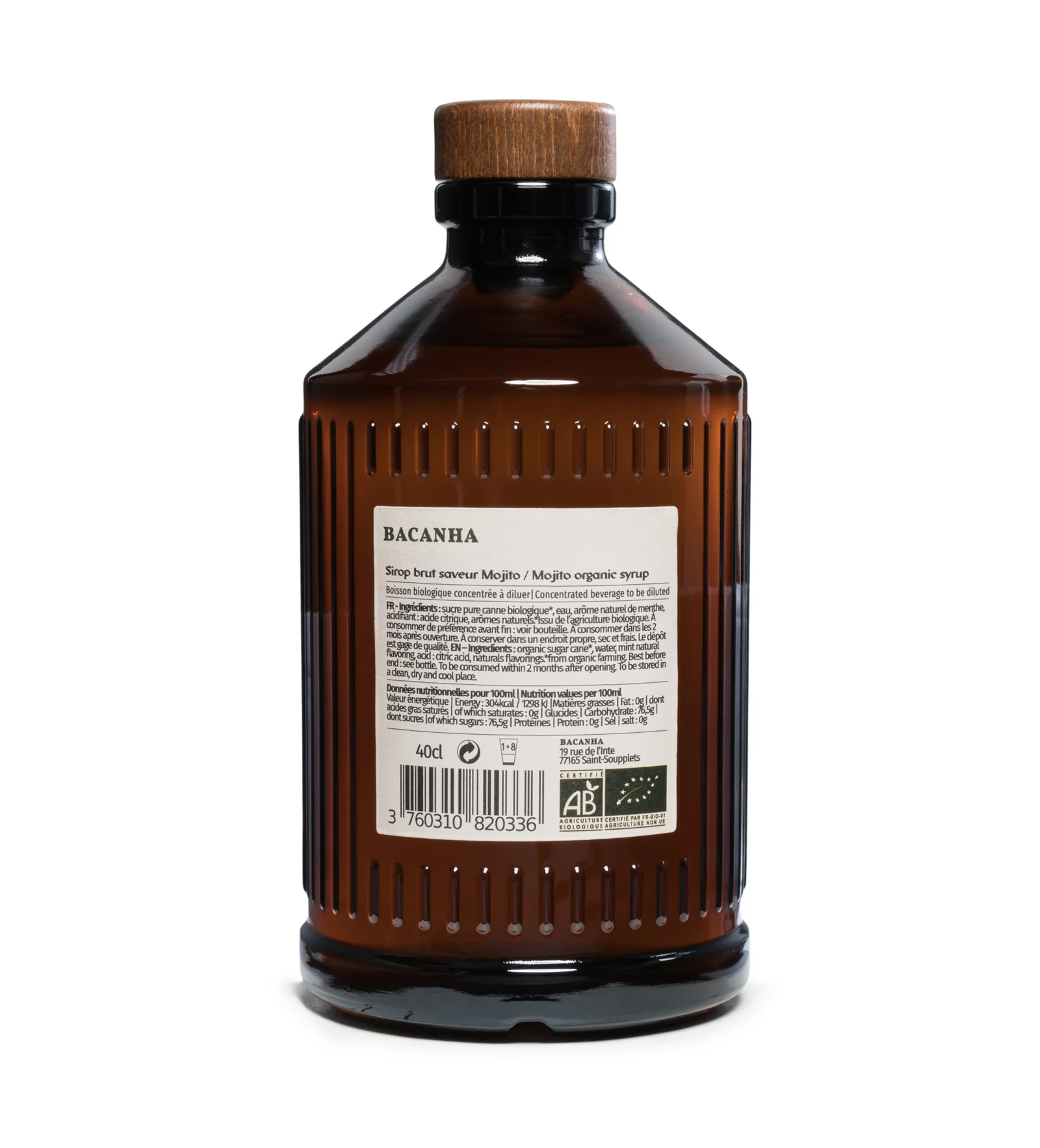 Sirop Mojito Brut Bio 400 ml, Bacanha