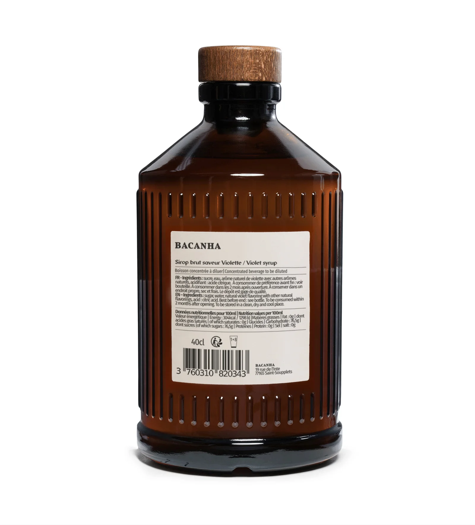 Sirop Violette Brut 400 ml, Bacanha