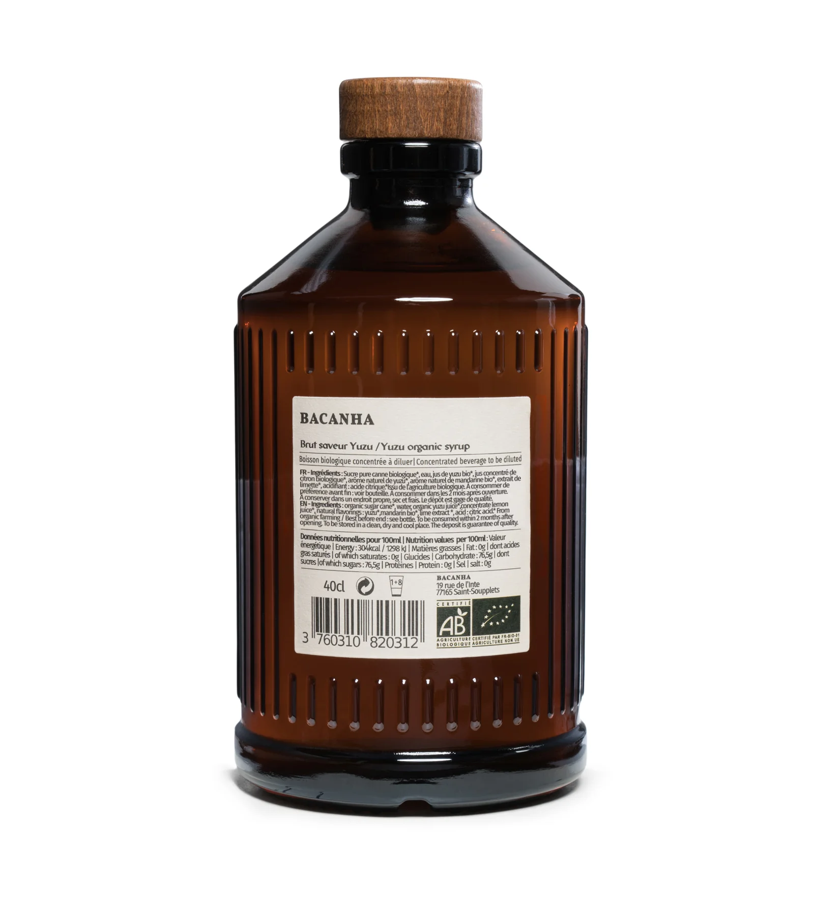 Sirop Yuzu Brut Bio 400 ml, Bacanha