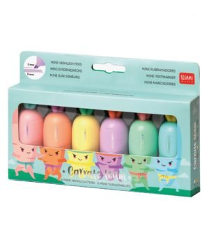 Lot de 6 mini surligneurs Carotte, Legami