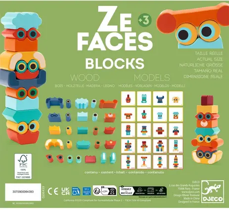 Ze Faces Jeu en bois de construction et de repérage, DJECO – Image 7