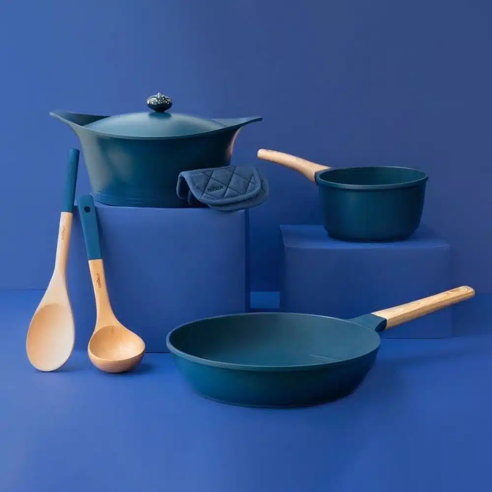 Paire de maniques en silicone Bleu Myrtille, Cookut