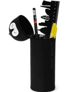 Trousse à crayons en silicone 2 en 1 Kawaii Pingouin, Legami