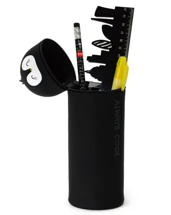 Trousse à crayons en silicone 2 en 1 Kawaii Pingouin, Legami