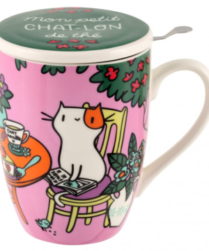 Tisanière TUDOR avec infuseur et couvercle « Chat-lon de Thé », Derrière la porte