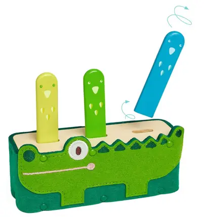 Softipop Jouet pop-up en bois et feutrine, DJECO