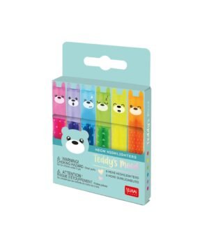 Lot de 6 mini surligneurs Teddy's Mood, Legami