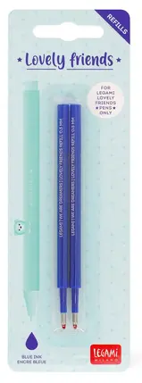 Lot de 2 recharges pour stylo gel Lovely Friends Encre bleue, Legami
