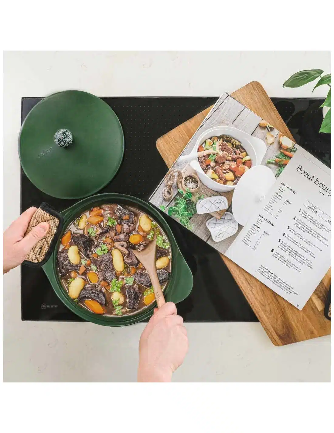 L'Incroyable Cocotte 24 cm Revêtement céramique Fougère, Cookut – Image 2
