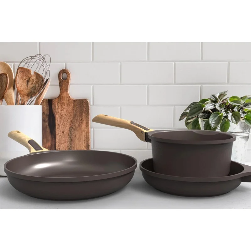 L'Incroyable Kit poêles et casseroles à poignée amovible Moka, Cookut – Image 2