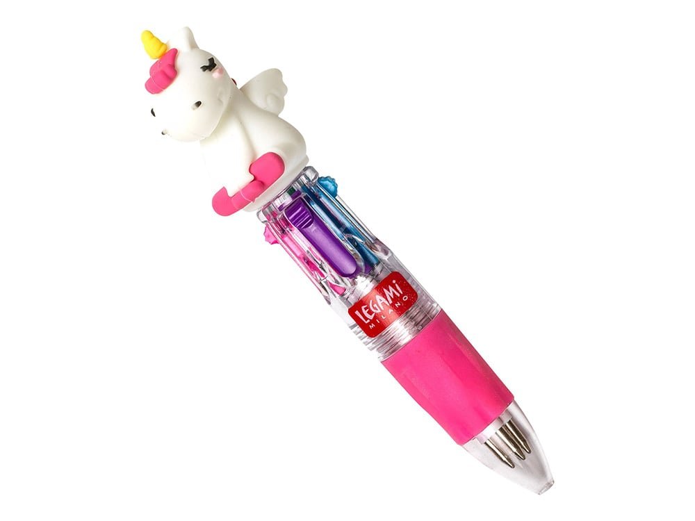 Mini stylo à bille 4 couleurs Licorne, Legami
