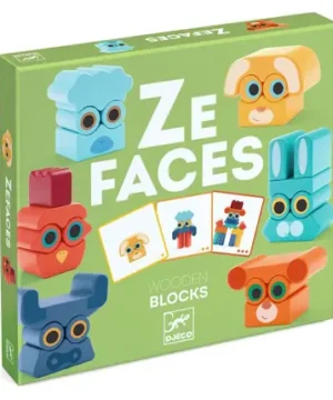 Ze Faces Jeu en bois de construction et de repérage, DJECO
