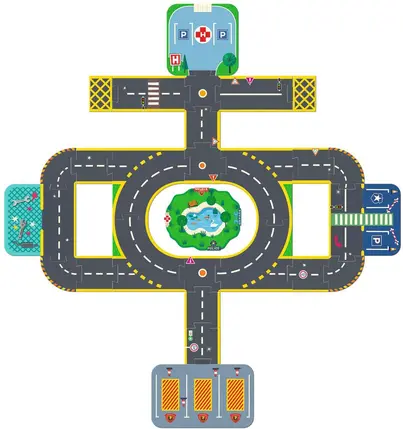 Puzzle Up Ville Géante 33 pièces Crazy Motors, DJECO