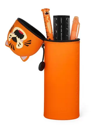 Trousse à crayons en silicone 2 en 1 Kawaii Tigre, Legami