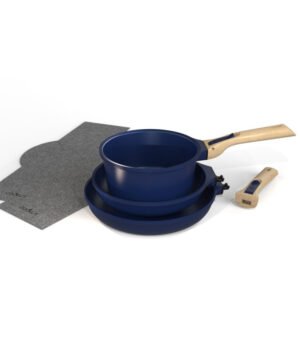 Batterie de cuisine amovible 7 pièces Kit Poêles et Casseroles Myrtille, Cookut