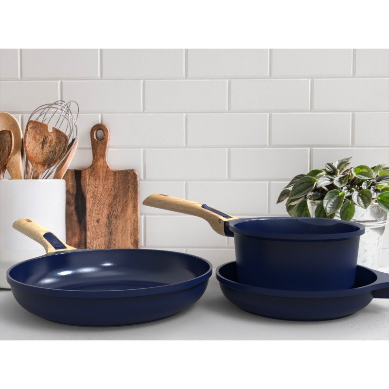Batterie de cuisine amovible 7 pièces Kit Poêles et Casseroles Myrtille, Cookut – Image 2
