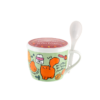Bol à soupe en porcelaine « Bouillon de Ronrons » avec couvercle et cuillère intégrée, Derrière la porte