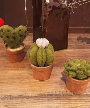 Alternative view of Cactus Fleur en Pot en Feutrine Rose – New Heidi