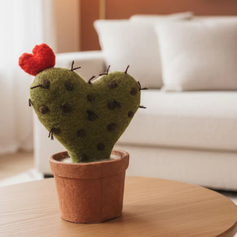 Cactus Cœur en Pot en Feutrine – New Heidi