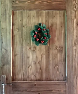 Petite Couronne de Noël avec Houx en Feutrine 20 cm, New Heidi