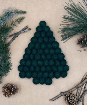 Dessous de Plat Sapin Vert en Laine Feutrée, New Heidi