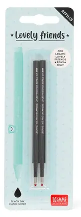 Lot de 2 recharges pour stylo gel Lovely Friends Encre noire, Legami – Image 2