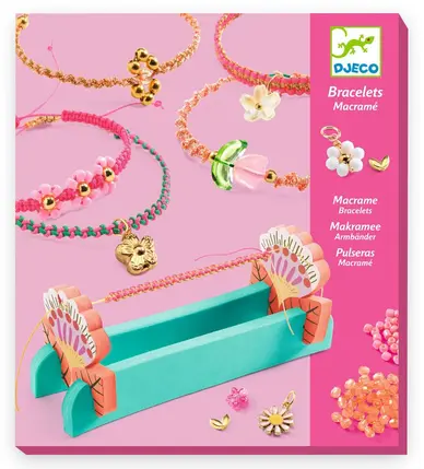 Coffret créatif Bracelets Macramé Roses, DJECO