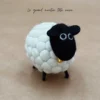 Grand Mouton Boule Tête Noire en Laine Feutrée 12 cm, New Heidi