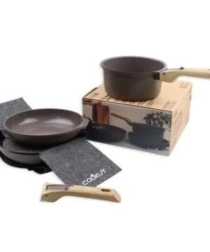L'Incroyable Kit poêles et casseroles à poignée amovible Moka, Cookut