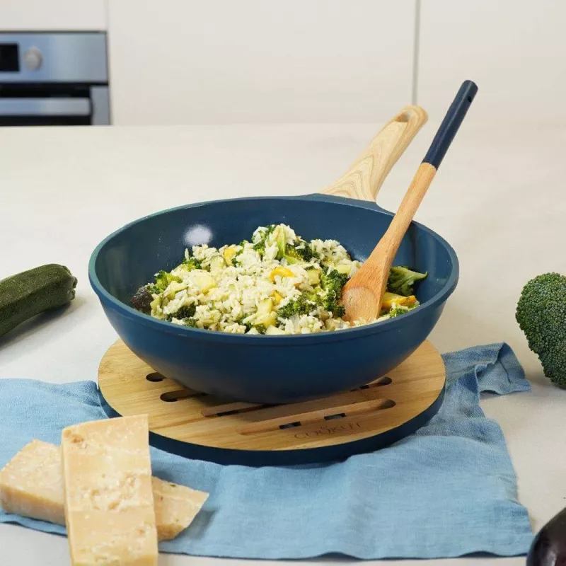L'Incroyable Wok Cookut 28 cm Revêtement céramique Myrtille, Cookut