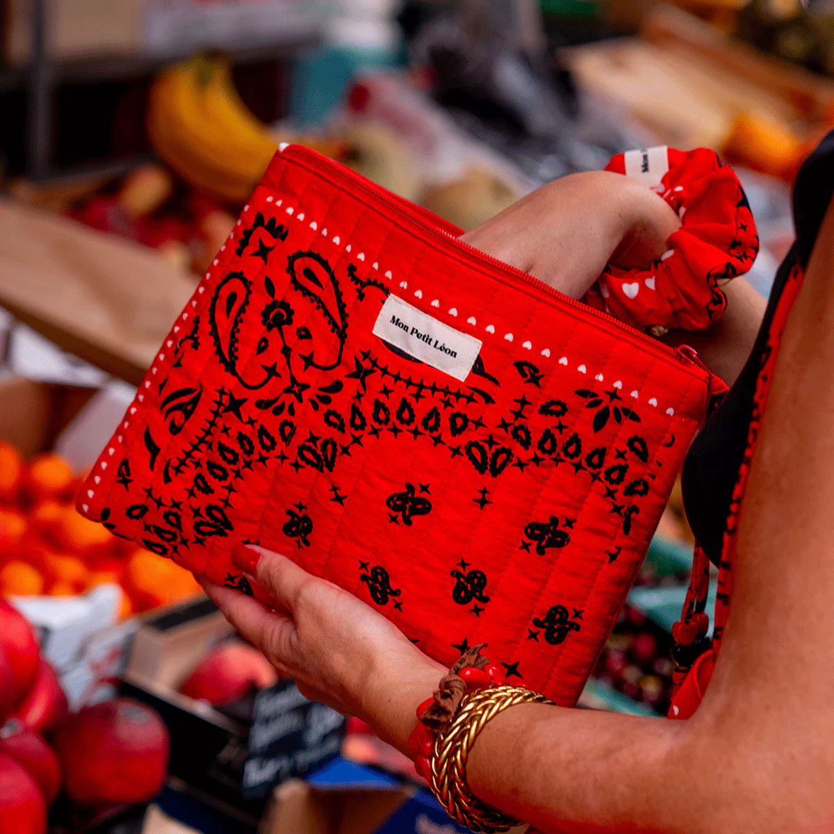 Pochette matelassée Bandana Rouge, Mon Petit Léon – Image 5