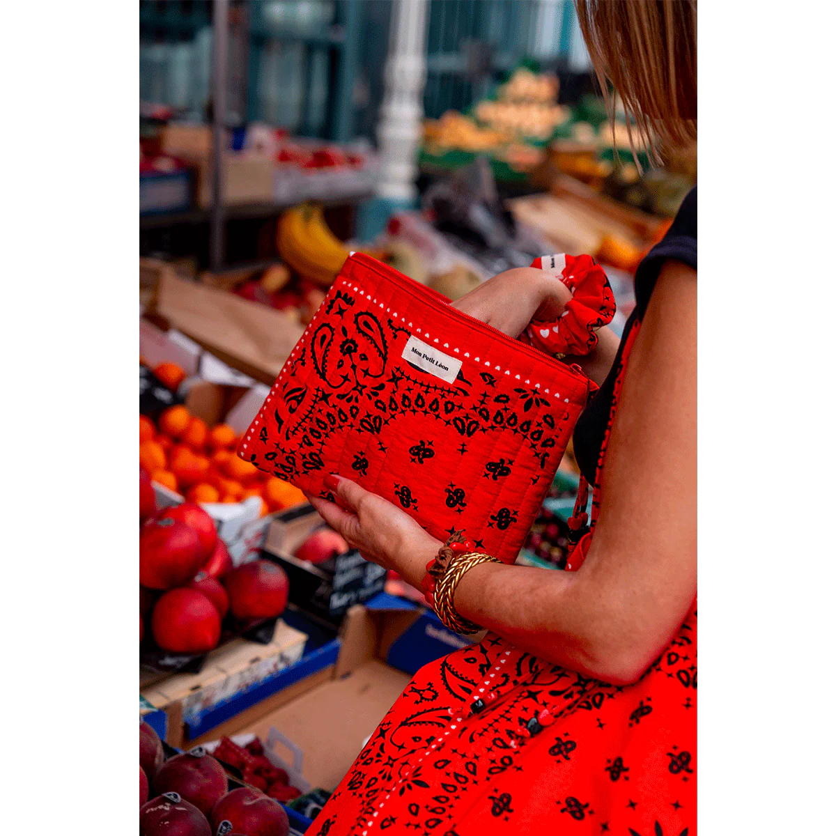 Pochette matelassée Bandana Rouge, Mon Petit Léon