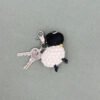 Porte-clé Mouton Tête Noire en Laine Feutrée, New Heidi