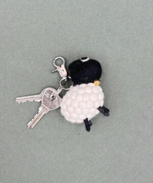 Porte-clé Mouton Tête Noire en Laine Feutrée, New Heidi