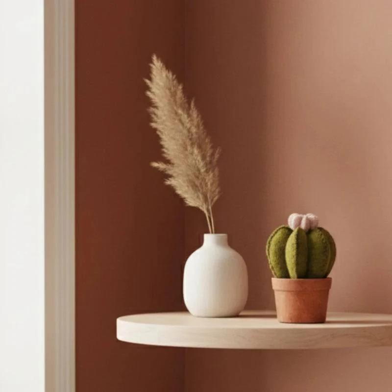 Cactus Fleur en Pot en Feutrine Rose – New Heidi