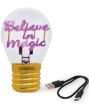 Lampe de Table Ampoule Bulb Fiction "Believe In Magic", Legami