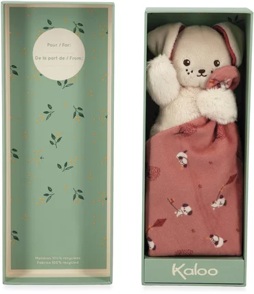 Carré Douceur Peluche Chien Brique 14 cm, Kaloo