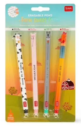 Lot de 4 Stylos à Encre Gel Effaçable, Legami