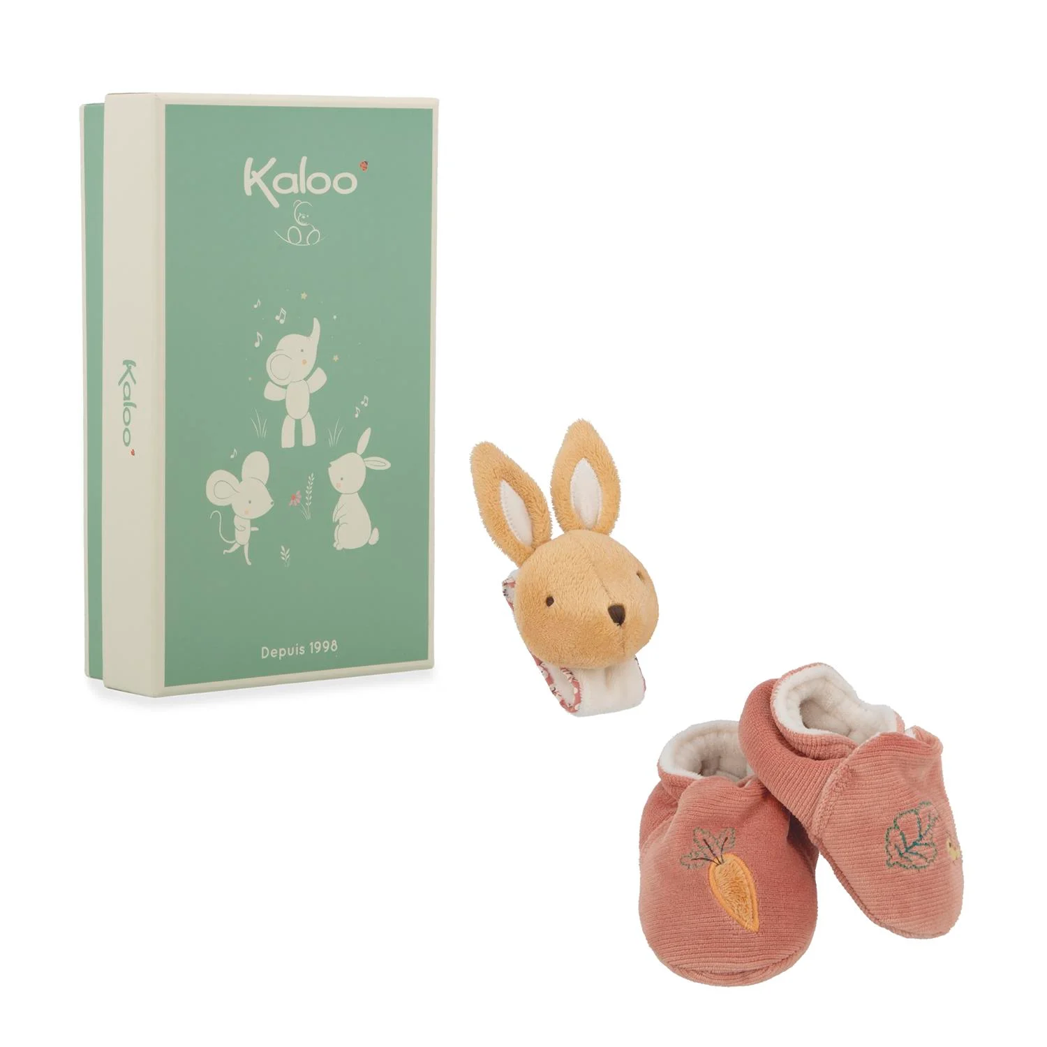 Peluche d'activités Bracelet & Chaussons Lapin Marron, Kaloo
