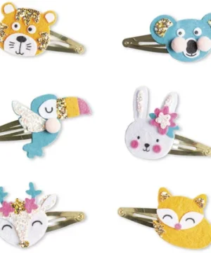 6 Barrettes Animaux Pailletées à Créer, Janod – Image 3