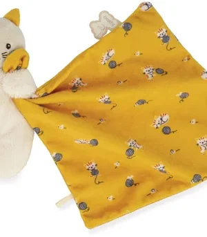 Carré Douceur Peluche Chat Jaune 14 cm, Kaloo – Image 3