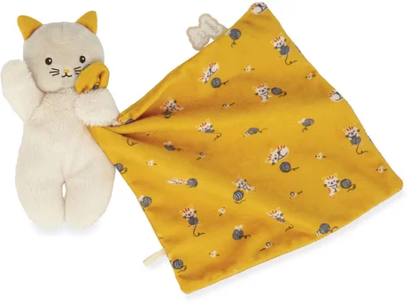 Carré Douceur Peluche Chat Jaune 14 cm, Kaloo – Image 3